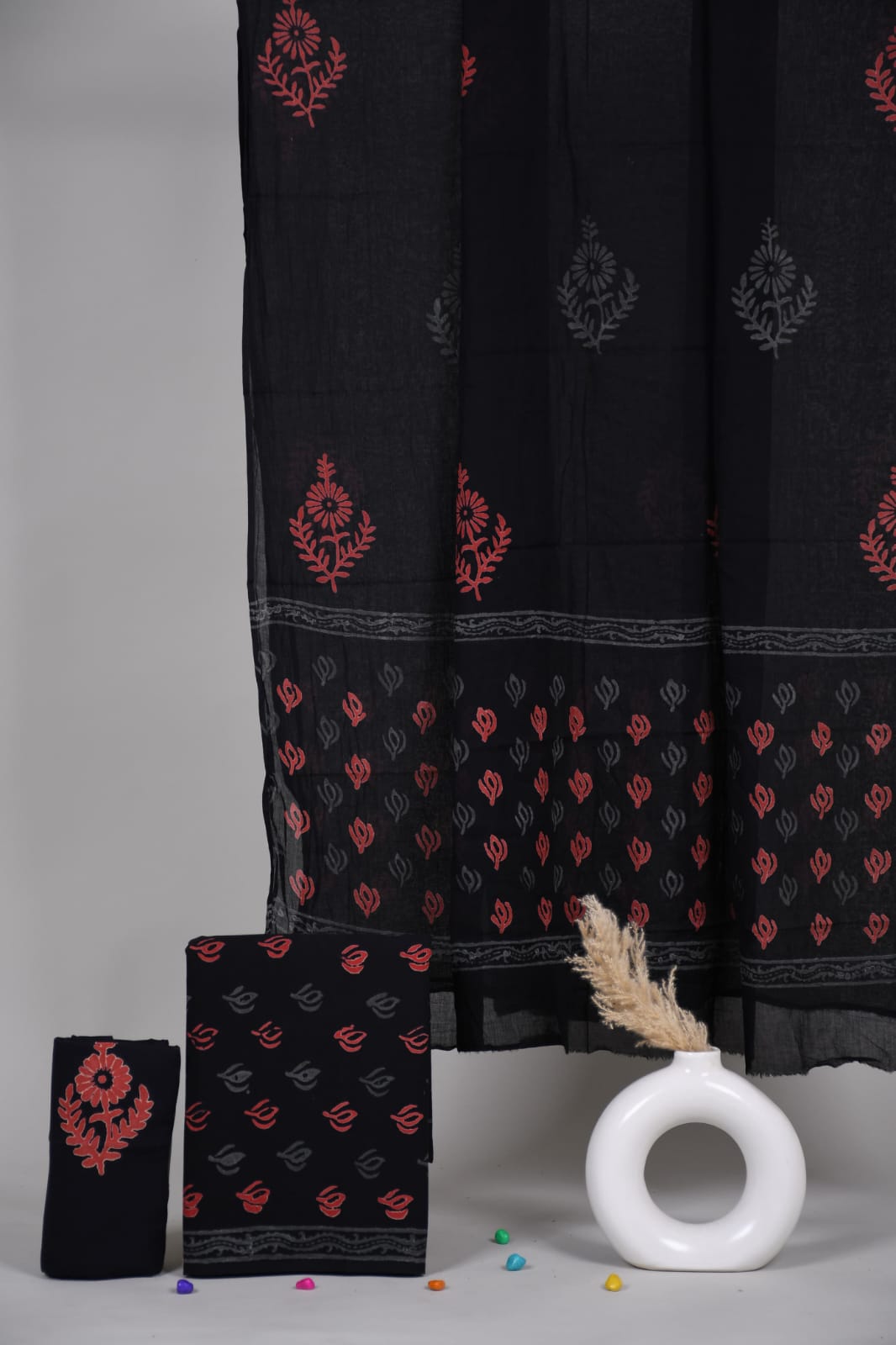 Exclusive Hand Block Cotton Suit With Cotton Dupatta