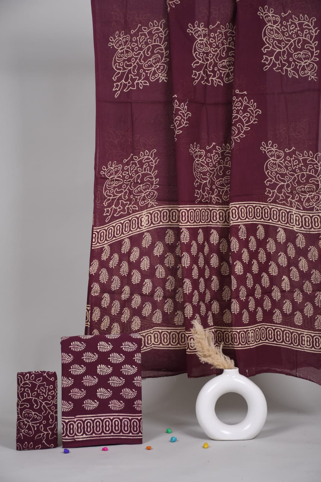 Exclusive Hand Block Cotton Suit With Cotton Dupatta