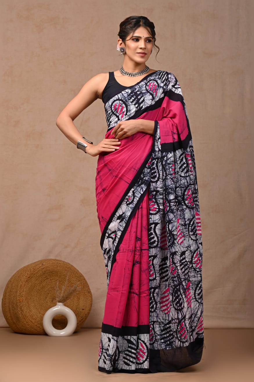 PREMIUM COTTON SAREE WITH BLOUSE PIECE
