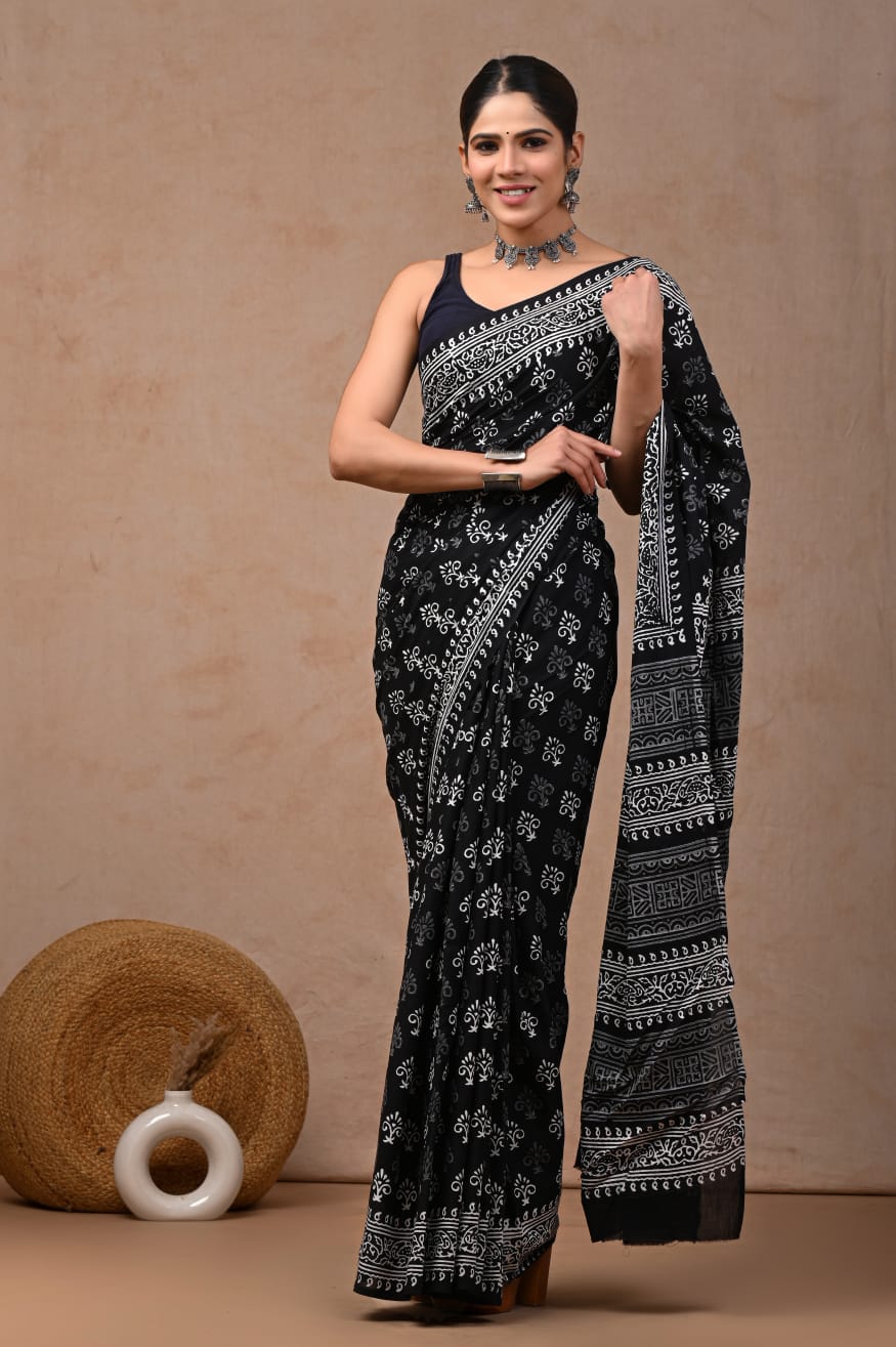 PREMIUM COTTON SAREE WITH BLOUSE PIECE