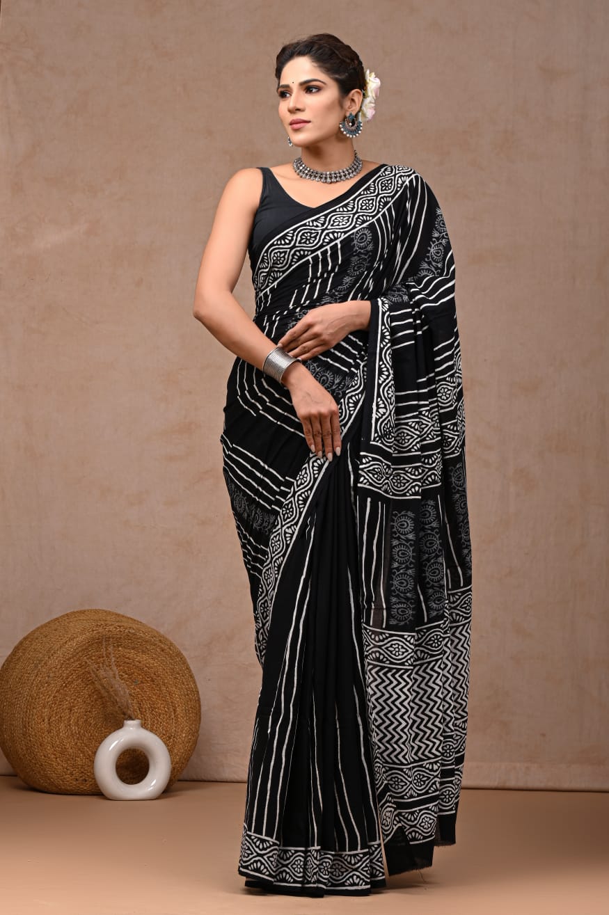 PREMIUM COTTON SAREE WITH BLOUSE PIECE