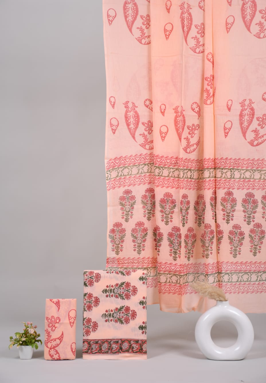 Exclusive Hand Block Cotton Suit With Cotton Dupatta
