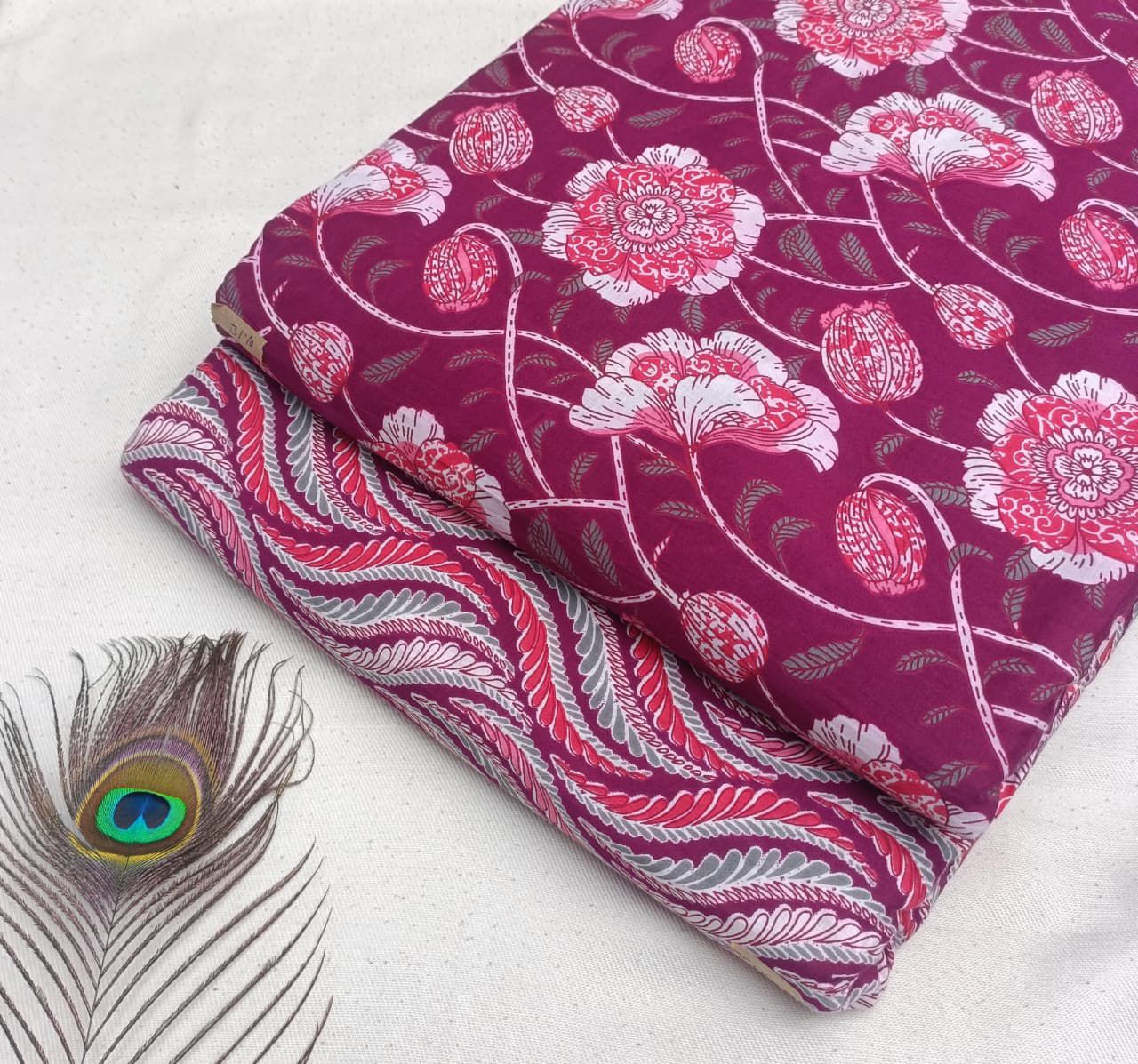 Elegant Hand Block Printed Cotton Top And Bottom Suit Sets