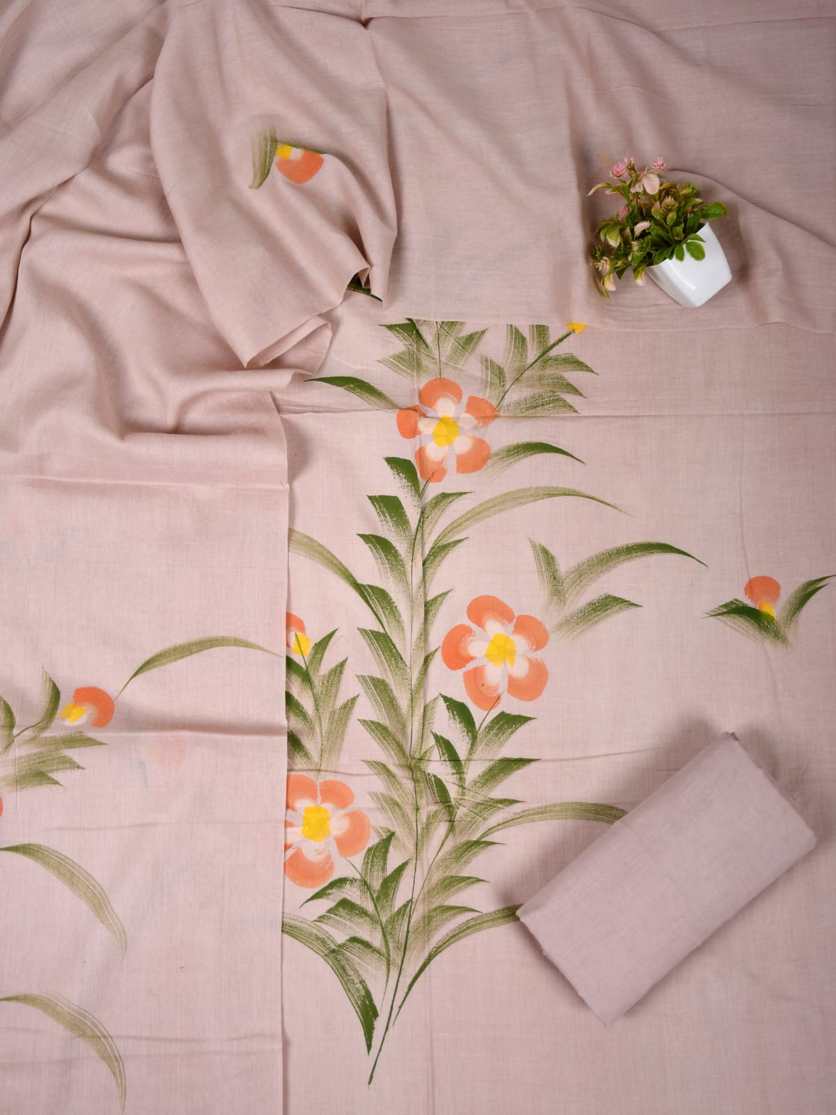 Exclusive Hand Block Cotton Suit With Cotton Dupatta