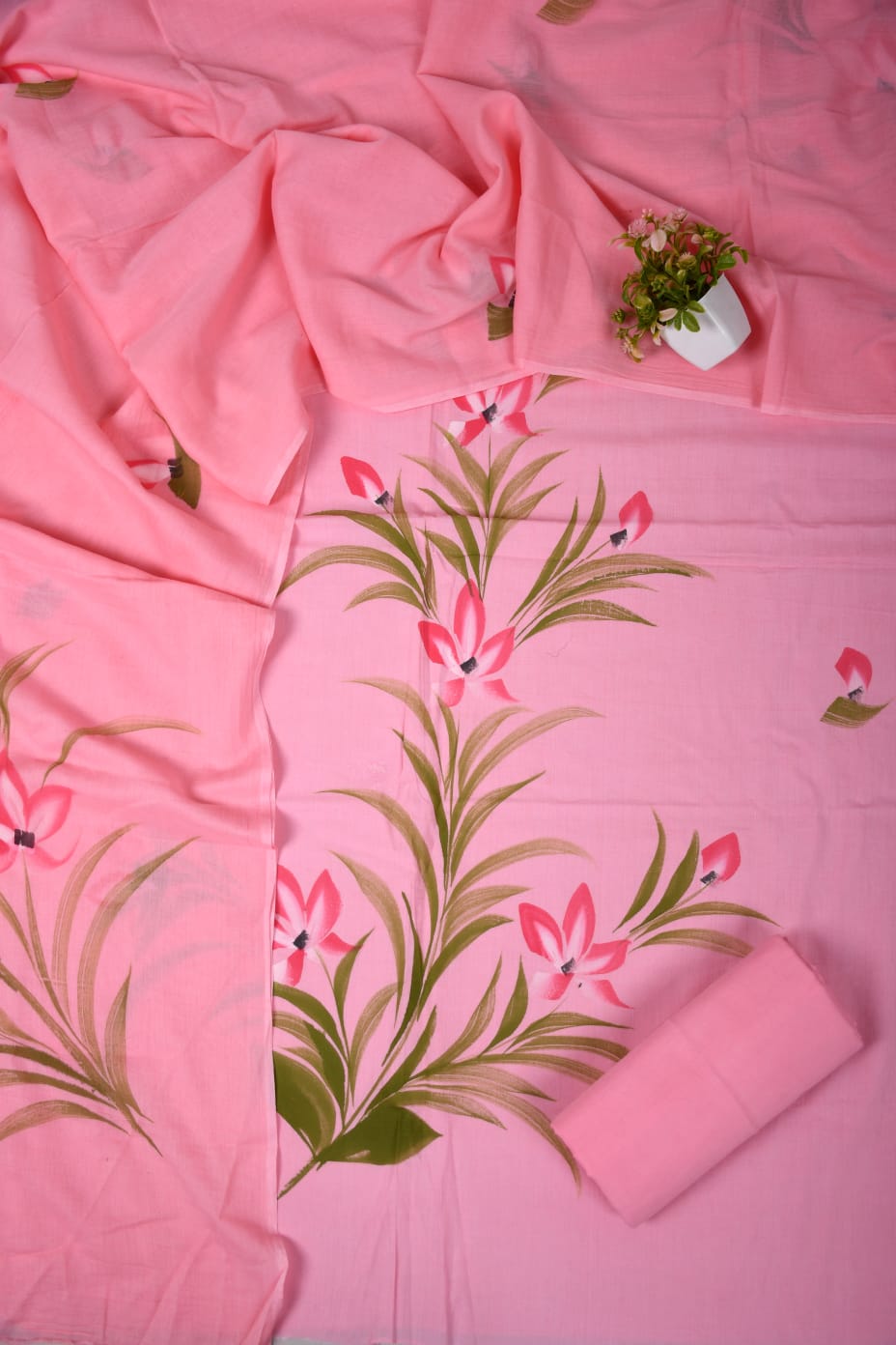 Exclusive Hand Block Cotton Suit With Cotton Dupatta