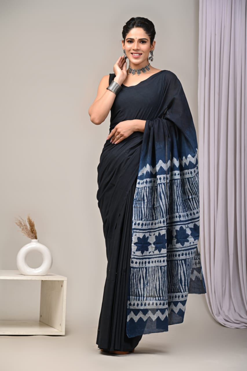 PREMIUM COTTON SAREE WITH BLOUSE PIECE