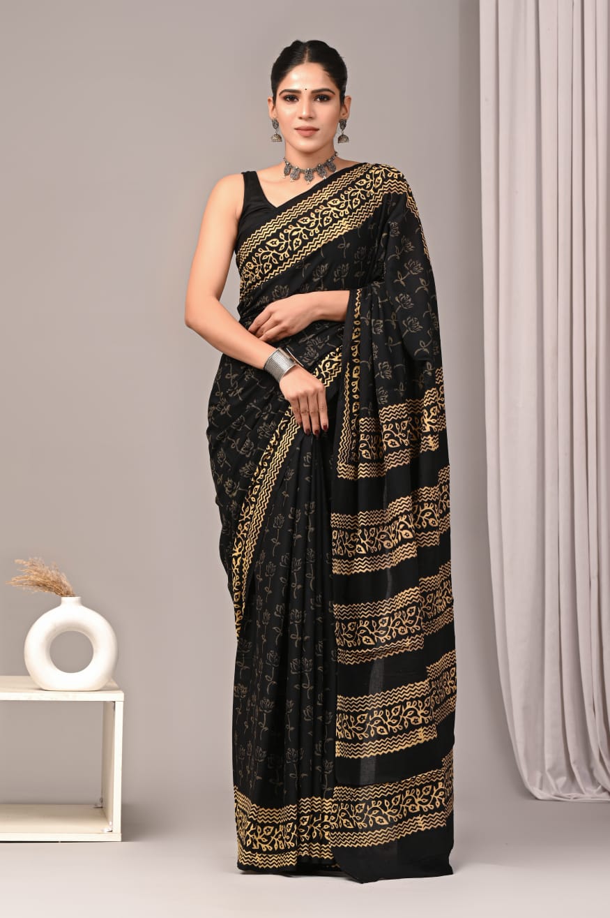 PREMIUM COTTON SAREE WITH BLOUSE PIECE