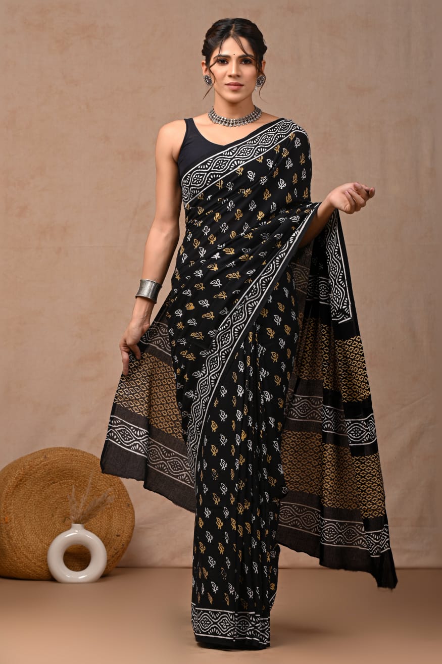 PREMIUM COTTON SAREE WITH BLOUSE PIECE