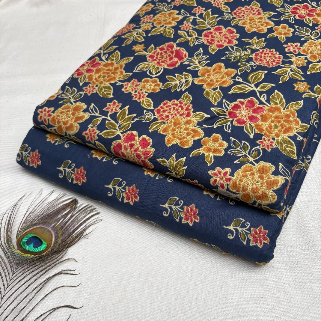 Elegant Hand Block Printed Cotton Top And Bottom Suit Sets