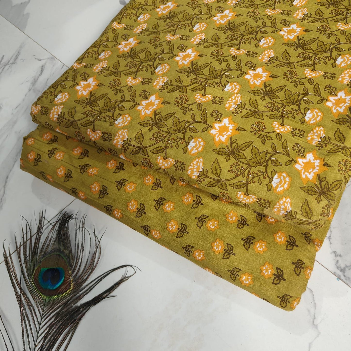 Elegant Hand Block Printed Cotton Top And Bottom Suit Sets