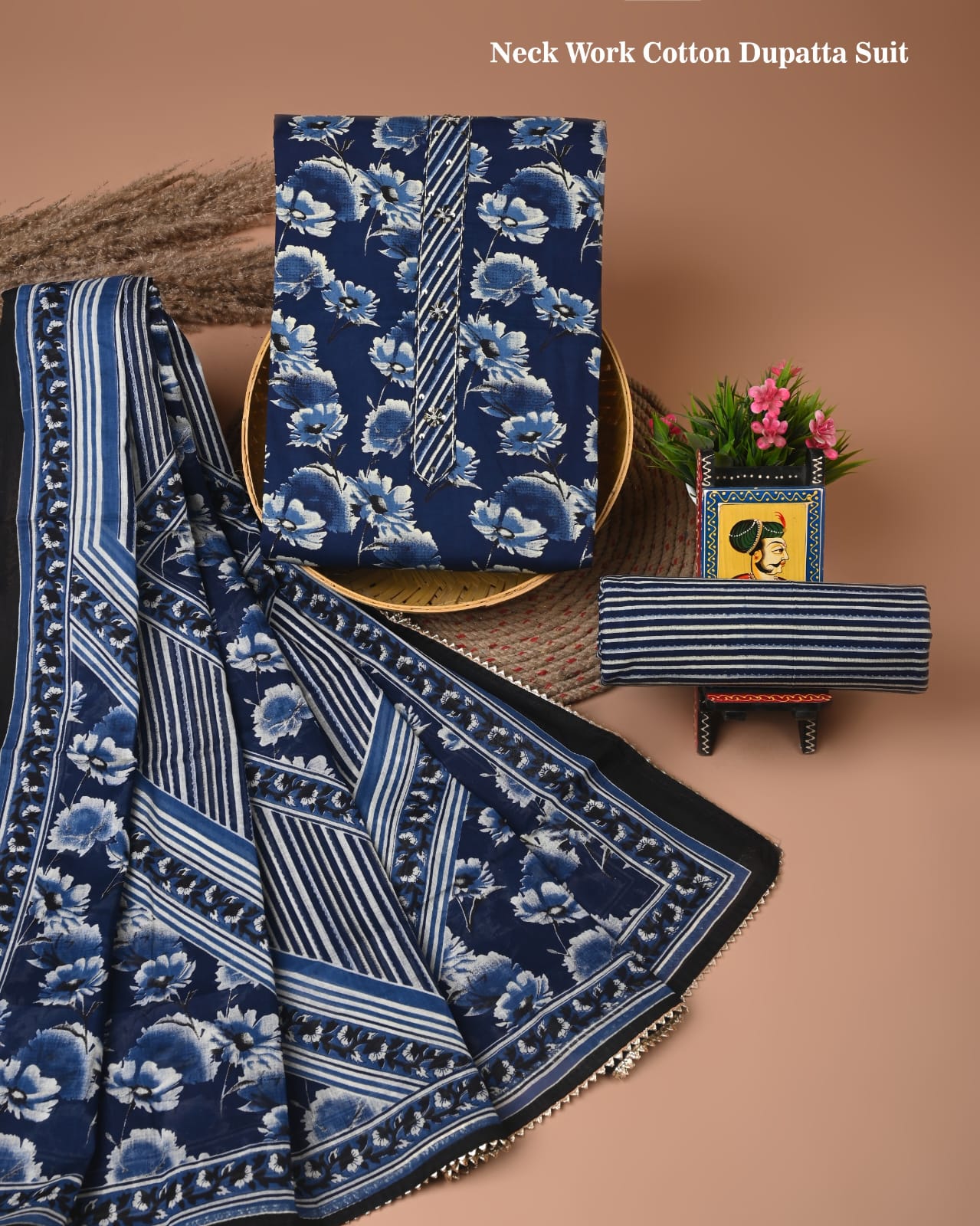 PREMIUM GOTA PATTI COTTON SUIT SET WITH COTTON DUPATTA