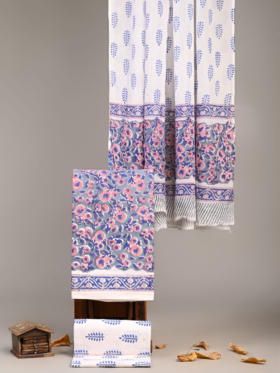Exclusive Hand Block Cotton Suit With Cotton Dupatta(VKCOT11)