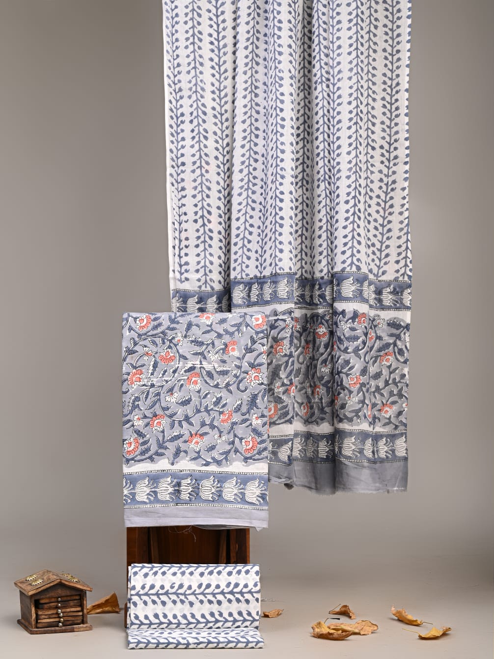 Exclusive Hand Block Cotton Suit With Cotton Dupatta(VKCOT06)