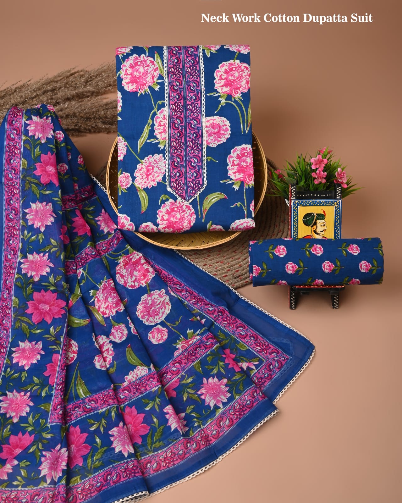 PREMIUM GOTA PATTI COTTON SUIT SET WITH COTTON DUPATTA
