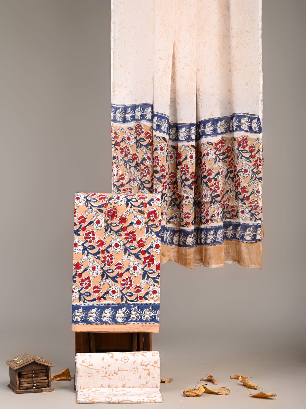 Exclusive Hand Block Cotton Suit With Cotton Dupatta(VKCOT09)