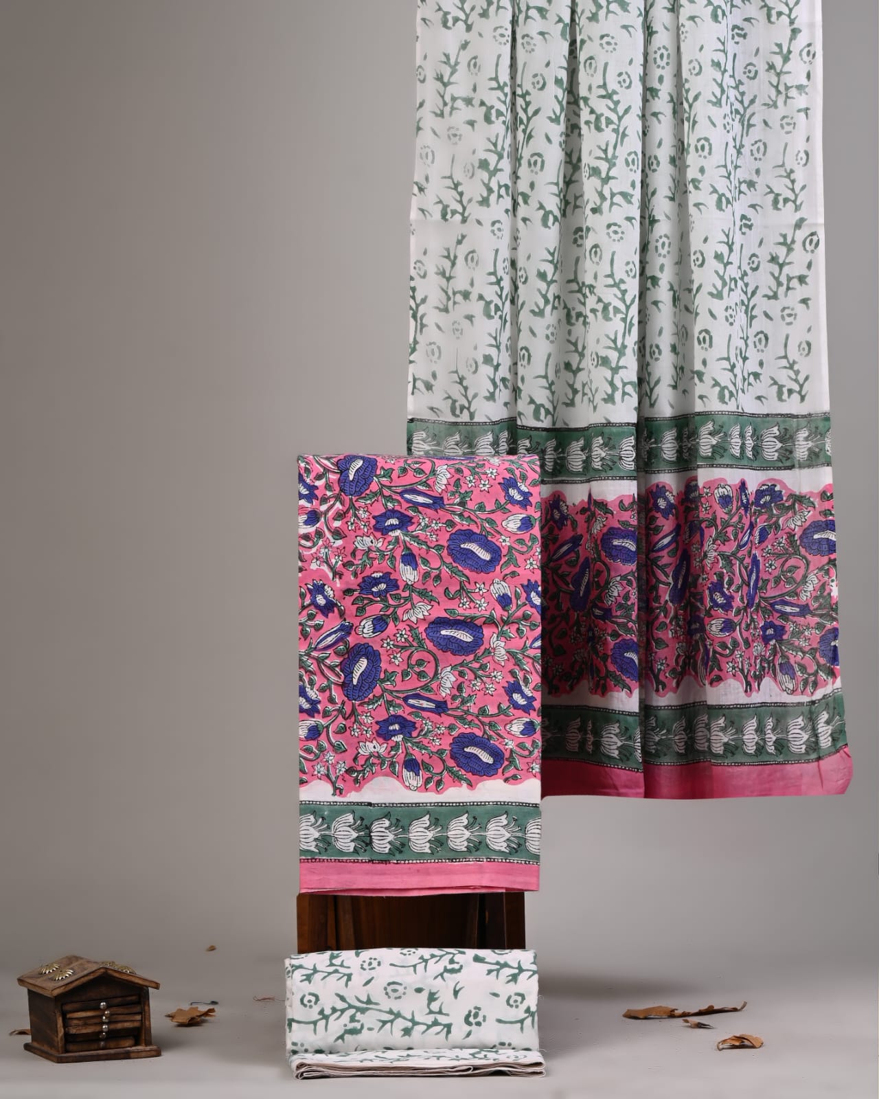 Exclusive Hand Block Cotton Suit With Cotton Dupatta(VKCOT18)