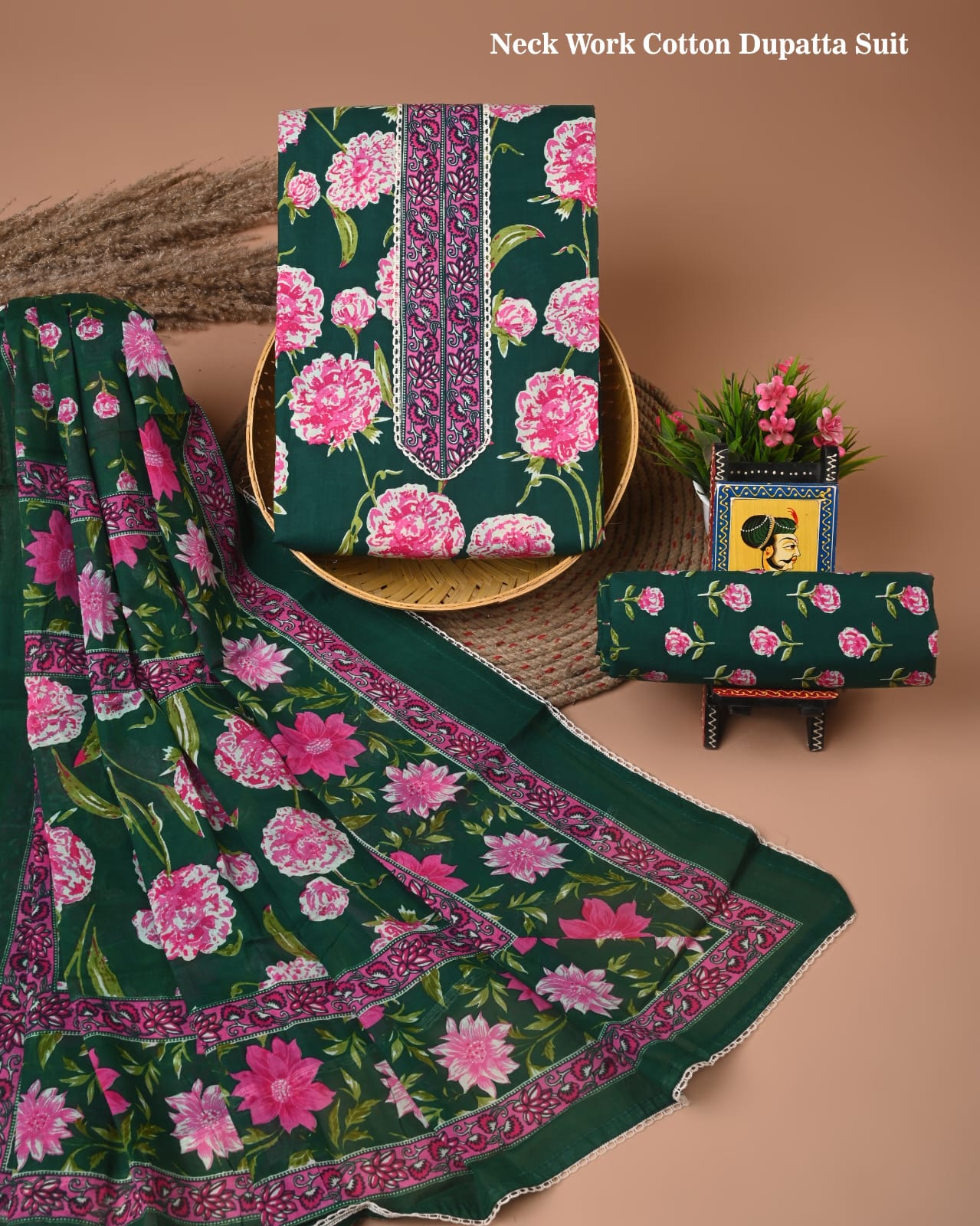 PREMIUM GOTA PATTI COTTON SUIT SET WITH COTTON DUPATTA