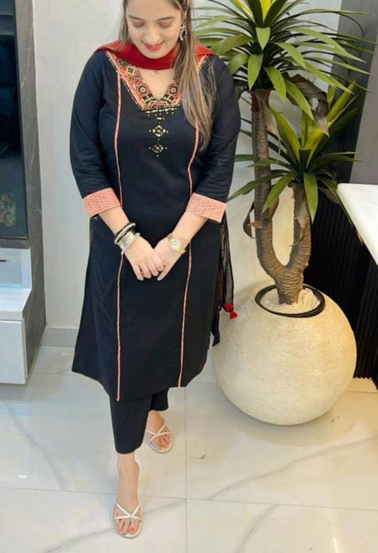 Pure fine Cotton fabric Kurti with Pant