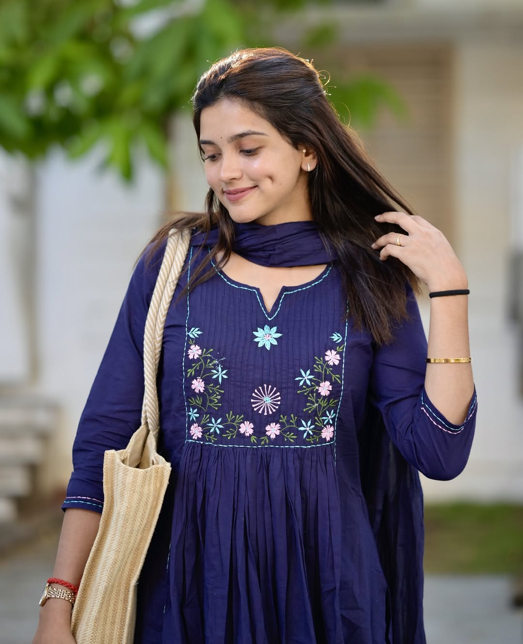 Beautiful pure cotton kurti pant dupatta set