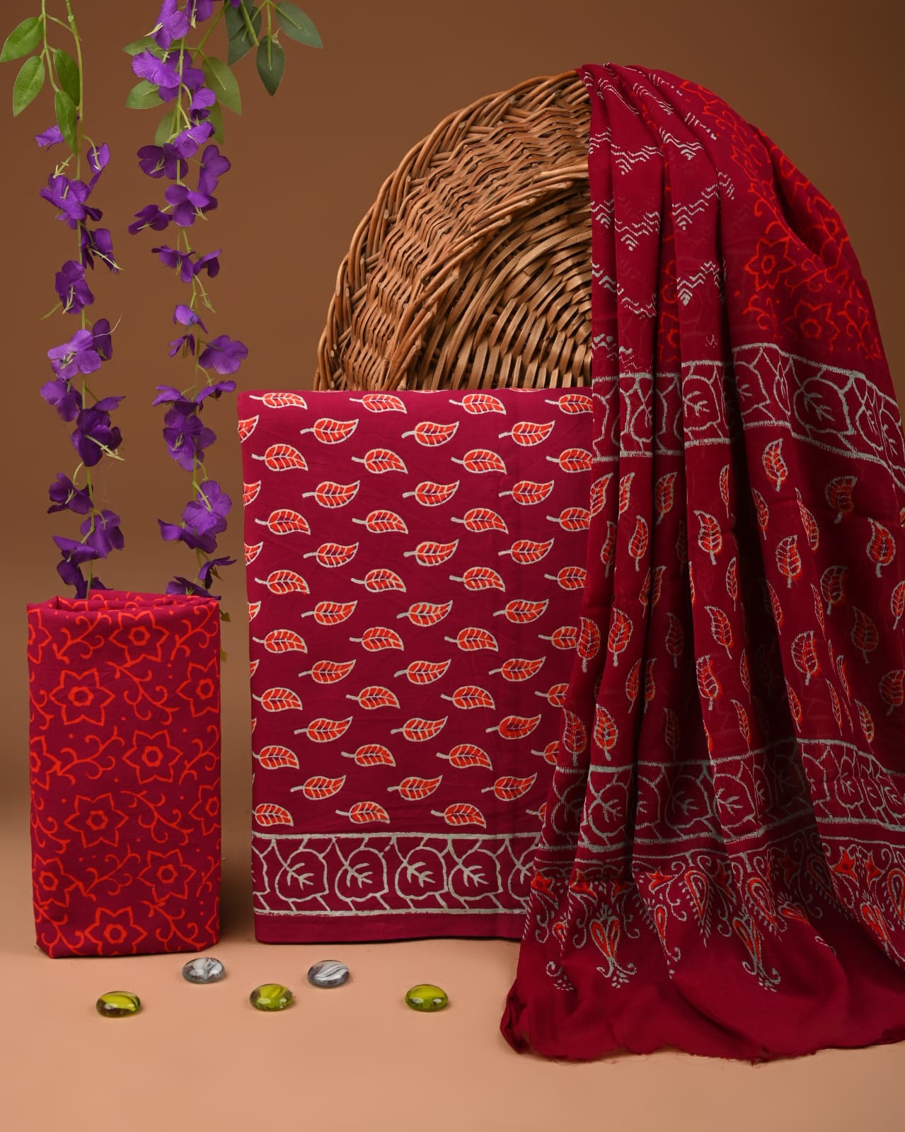 COTTON SUIT WITH CHIFFON DUPATTA