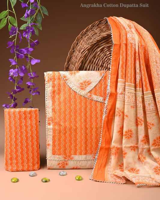 PREMIUM GOTA PATTI COTTON SUIT SET WITH COTTON DUPATTA