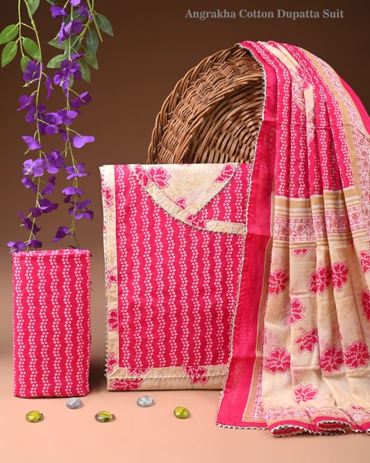 PREMIUM GOTA PATTI COTTON SUIT SET WITH COTTON DUPATTA