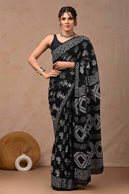 PREMIUM COTTON SAREE WITH BLOUSE PIECE