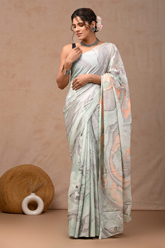 PREMIUM COTTON SAREE WITH BLOUSE PIECE
