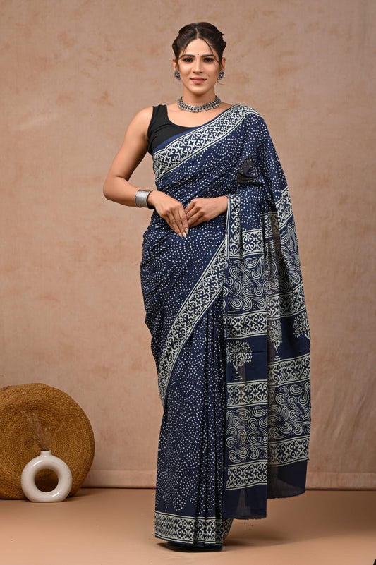 PREMIUM COTTON SAREE WITH BLOUSE PIECE