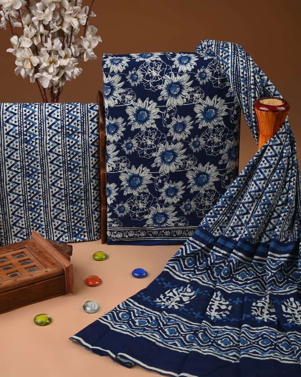Exclusive Hand Block Cotton Suit With Cotton Dupatta