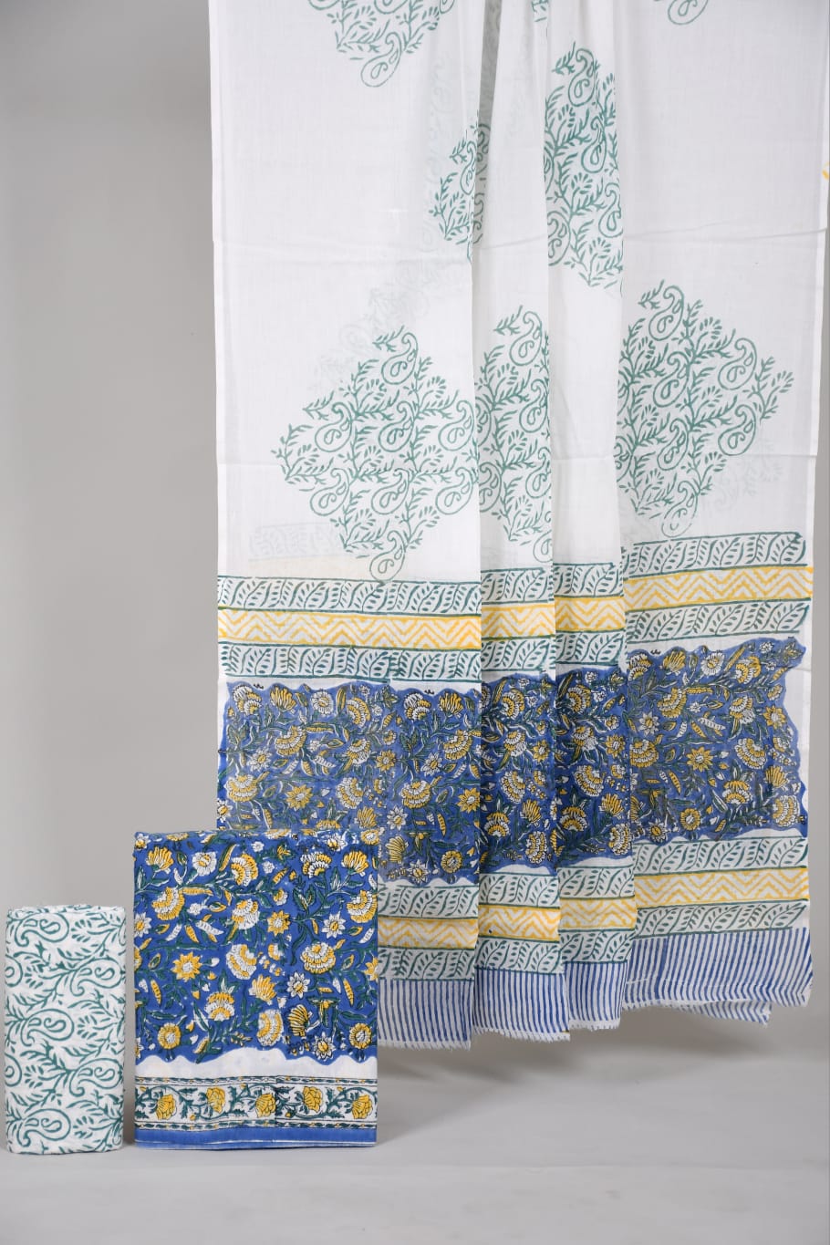 Exclusive Hand Block Cotton Suit With Cotton Dupatta