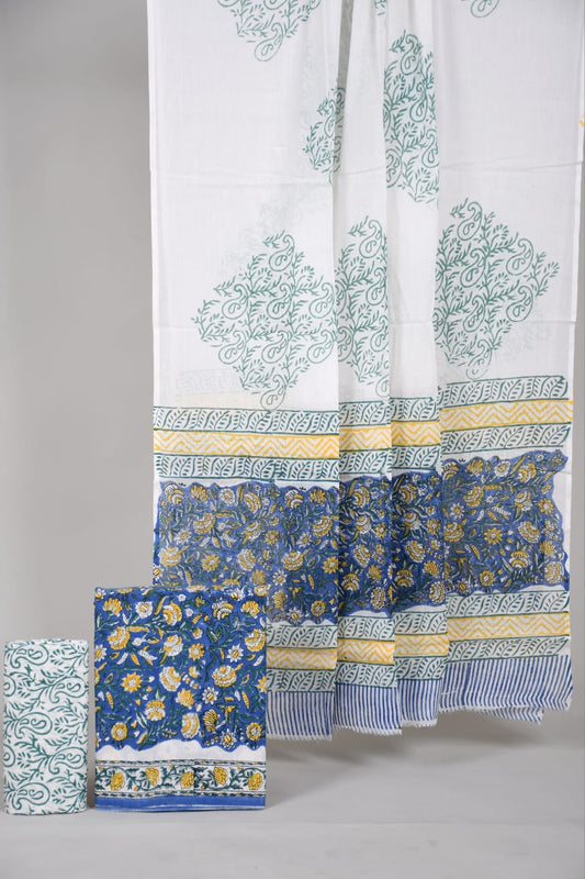 Exclusive Hand Block Cotton Suit With Cotton Dupatta