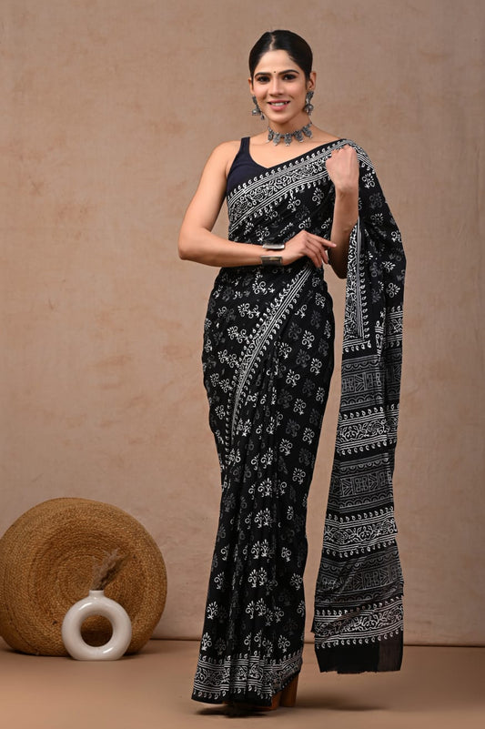 PREMIUM COTTON SAREE WITH BLOUSE PIECE