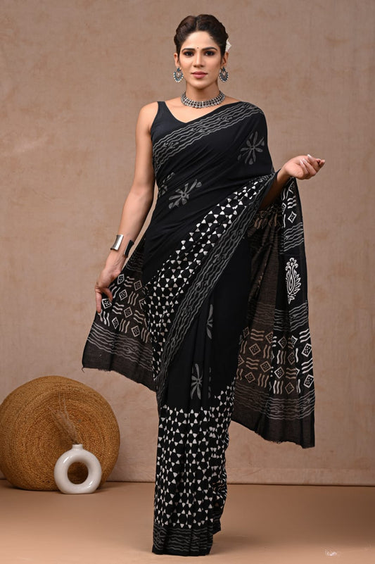 PREMIUM COTTON SAREE WITH BLOUSE PIECE