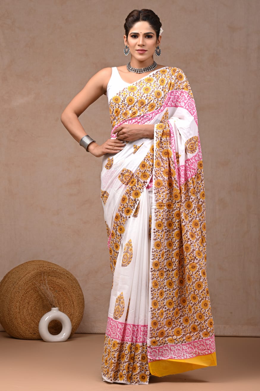 PREMIUM COTTON SAREE WITH BLOUSE PIECE