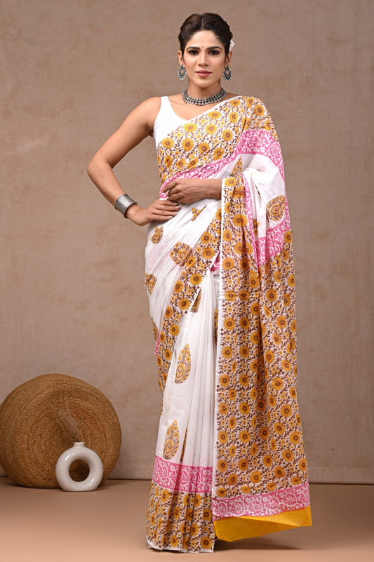 PREMIUM COTTON SAREE WITH BLOUSE PIECE