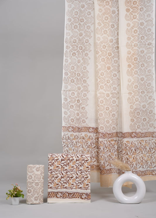 Exclusive Hand Block Cotton Suit With Cotton Dupatta