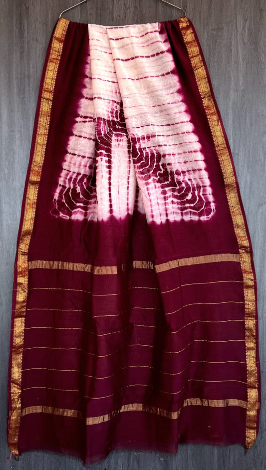 New Designer Hand Block Print Maheshwari Silk Saree