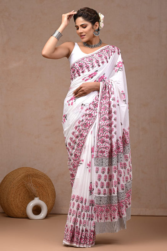 PREMIUM COTTON SAREE WITH BLOUSE PIECE