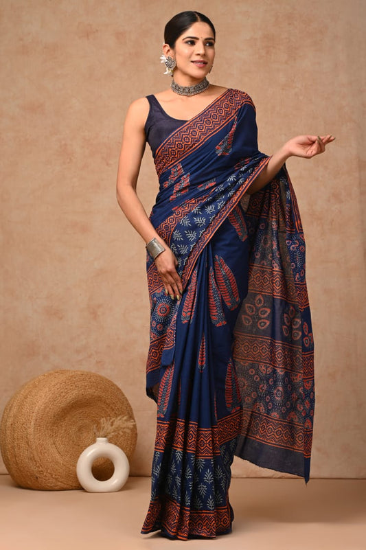 PREMIUM COTTON SAREE WITH BLOUSE PIECE