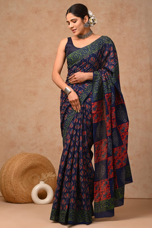 PREMIUM COTTON SAREE WITH BLOUSE PIECE