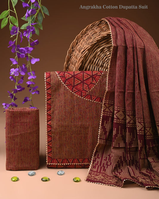 PREMIUM GOTA PATTI COTTON SUIT SET WITH COTTON DUPATTA
