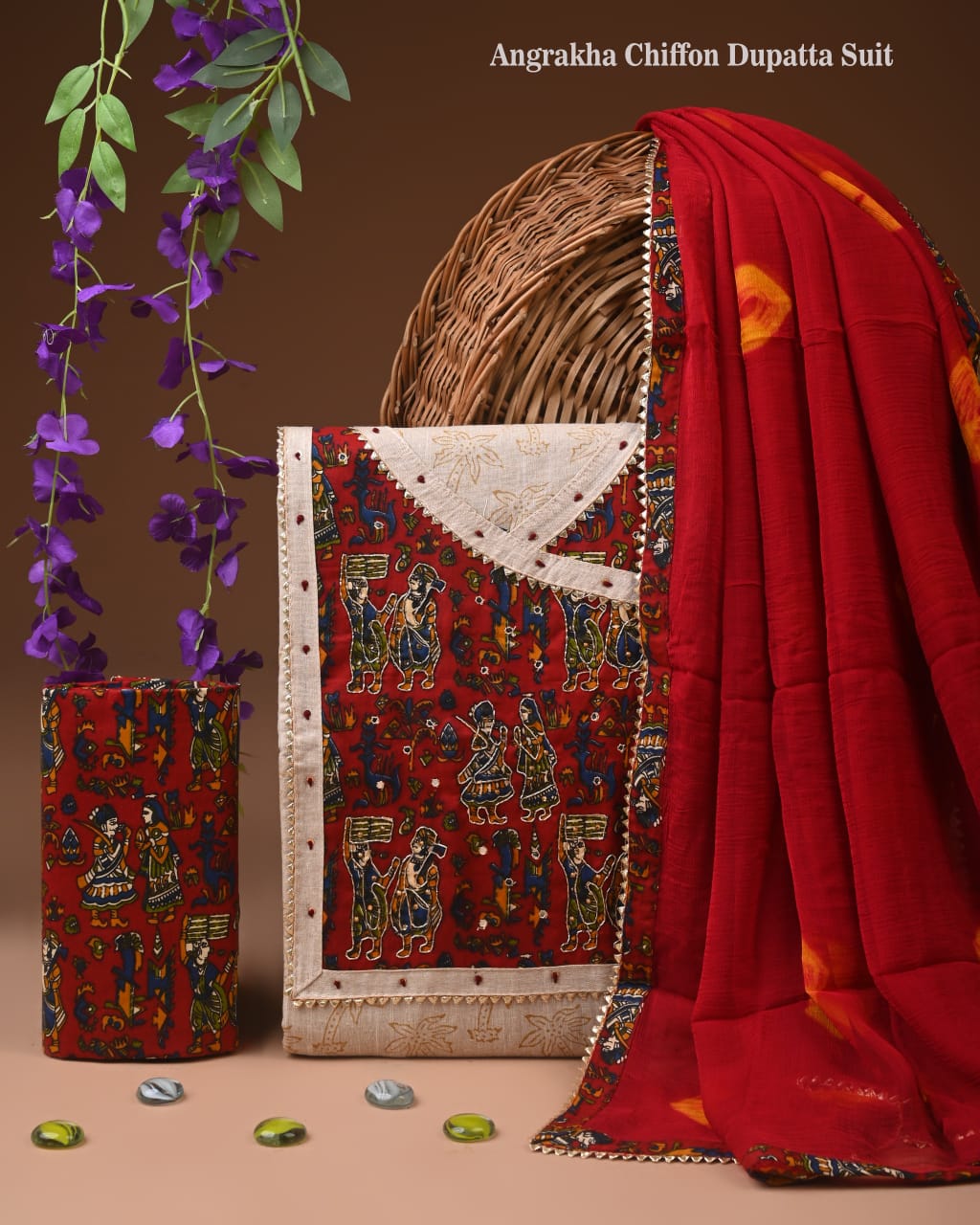 PREMIUM GOTA PATTI COTTON SUIT SET WITH CHIFFON DUPATTA