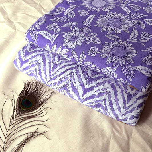 Elegant Hand Block Printed Cotton Top And Bottom Suit Sets