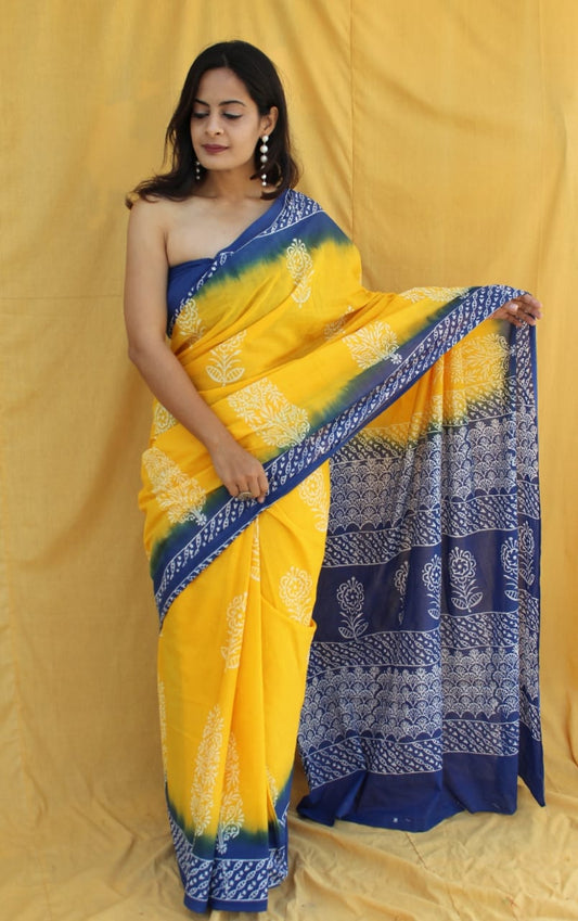 PREMIUM COTTON SAREE WITH BLOUSE PIECE