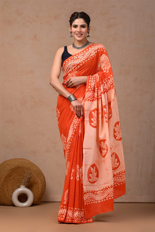 PREMIUM COTTON SAREE WITH BLOUSE PIECE