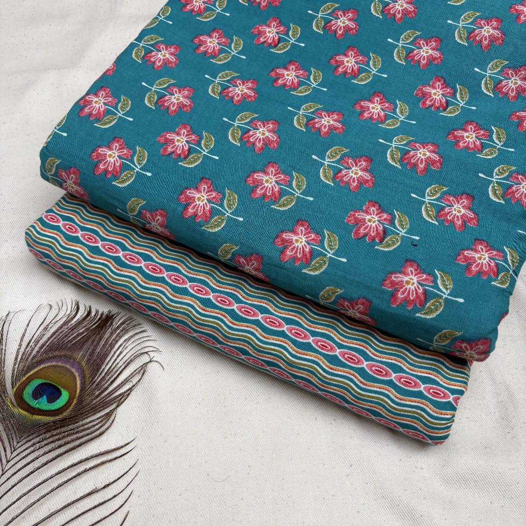 Elegant Hand Block Printed Cotton Top And Bottom Suit Sets