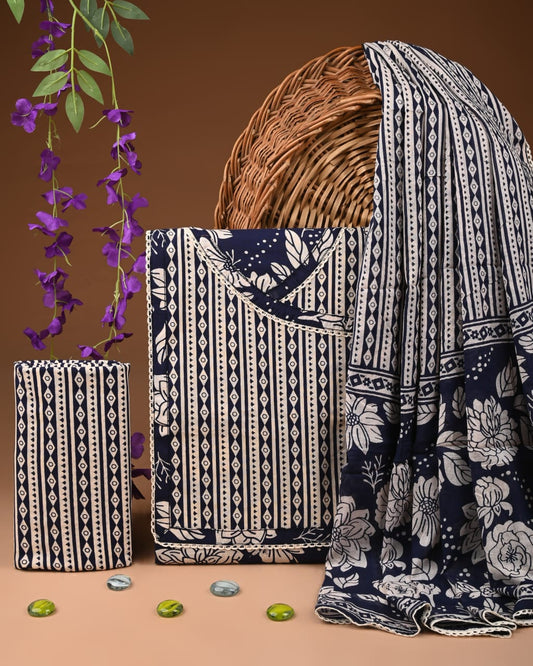 PREMIUM GOTA PATTI COTTON SUIT SET WITH COTTON DUPATTA
