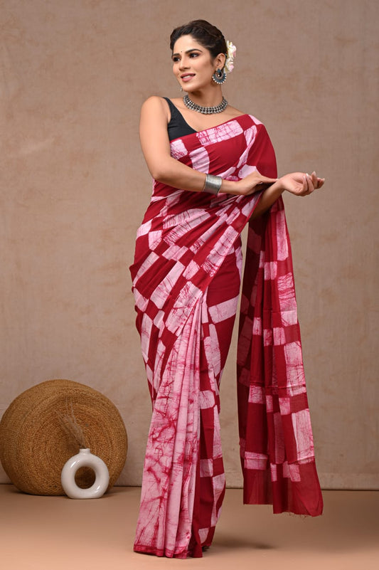 PREMIUM COTTON SAREE WITH BLOUSE PIECE