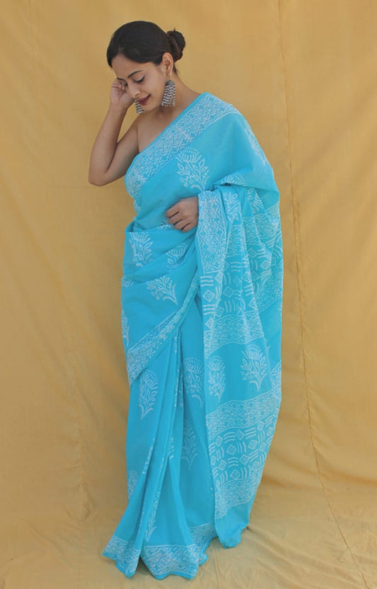 PREMIUM COTTON SAREE WITH BLOUSE PIECE